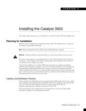 Cisco Catalyst 3920 Installation Manual
