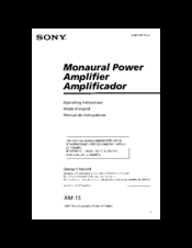 Sony XM-1S Operating Instructions Manual