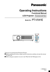 Panasonic PT-VX41E Operating Instructions Manual