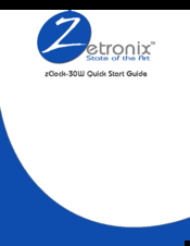 Zetronix zClock-30W Quick Start Manual
