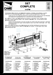 CAME U 8700 Installation Manual