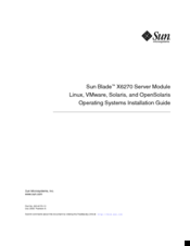 Sun Microsystems Sun Blade X6270 Installation Manual