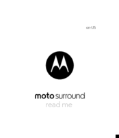 Motorola MOTO SURROUND Read Me