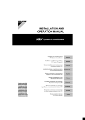 Daikin FXSQ25A2VEB Installation And Operation Manual