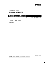 TEC B-490 SERIES Maintenance Manual