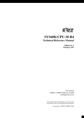 Force SYS68K/CPU-30 R4 Technical Reference Manual
