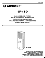 Aiphone JF-1SD Installation & Operation Manual