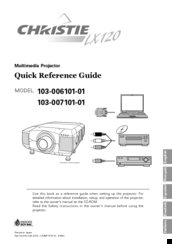Christie 103-006101-01 Quick Reference Manual