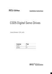 RS Automation CSD5 Installation Instructions Manual