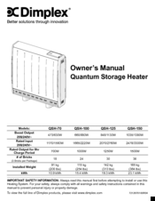 Dimplex QSH-150 Owner's Manual