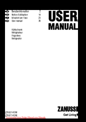 Zanussi ZRG314SW User Manual