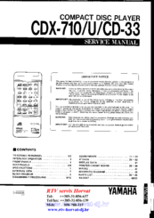 Yamaha CDX-710/U/CD-33 Service Manual