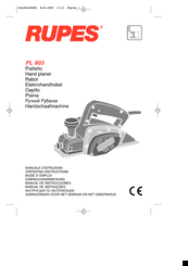 RUPES PL803 Operating Instructions Manual