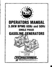 Westerbeke 3.0KW BPMG Operator's Manual