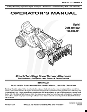 MTD 190-032-10 Operator's Manual