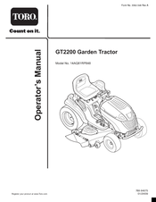 Toro GT2200 Operator's Manual