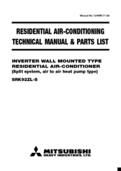 Mitsubishi SRC92ZL-S Technical Manual & Parts List