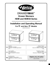 Hatco DRAWERMAX HDM-2 Installation And Operating Manual