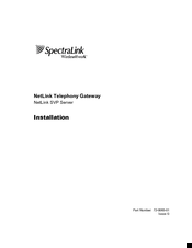 SpectraLink NetLink Wireless Telephone Installation Manual