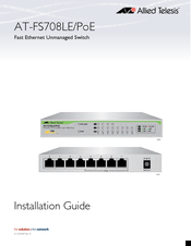 Allied Telesis AT-FS708LE/PoE Installation Manual
