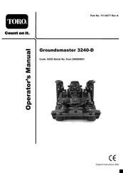 Toro groundsmaster 3240-d Operator's Manual