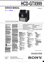 Sony HCD-GTX999 Service Manual