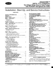 Carrier AQUAZONE 50PTH Installation, Start-Up And Service Instructions Manual