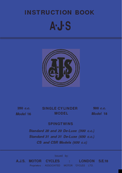 A.J.S. Standard 20 Instruction Book