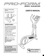 Pro-Form 280 RAZOR PFEVEL73008.0 User Manual