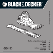 Black & Decker GEH183 Original Instructions Manual