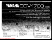 Yamaha CDV-1700 Owner's Manual