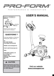 Pro-Form PFIVEX86012.0 User Manual