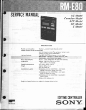 Sony RM-E80 Service Manual