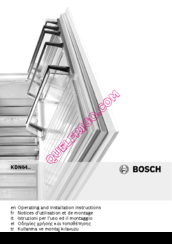 Bosch KDN64 series Operating And Installation Instructions