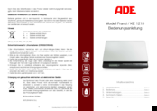 ADE Franzi KE 1215 Operating Instructions Manual