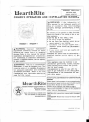 HearthRite HR20EN-1 Owners Manual And Installation Manual