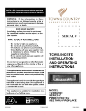 Town & Country Fireplaces TCWS54ST SERIES D Installation And Operating Instructions Manual