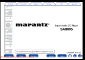 Marantz SA8005 Owner's Manual