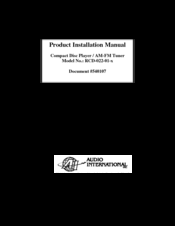 Audio international RCD-022-01-x Product Installation Manual