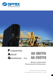 Optex AX-200TFR Series Frequently Asked Questions Manual