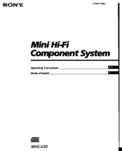 Sony MHC-C55 Operating Instructions Manual