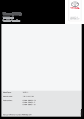Toyota Verso LHD 2011 Installation Instructions Manual