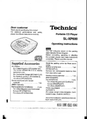 Technics SL-XP600 Operating Instructions Manual