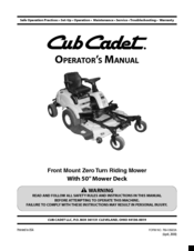 Cub Cadet 17AF4BFP010 Operator's Manual