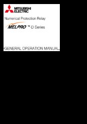 Mitsubishi Electric melpto d series Operation Manual
