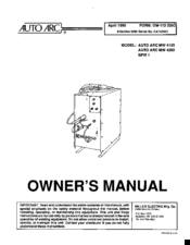 Auto Arc MW 4150 Owner's Manual
