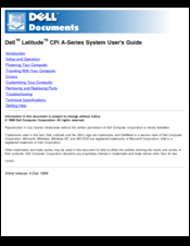 Dell Latitude CPi A-Series User Manual