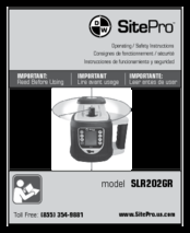 DW SitePro SLR202GR Operating And Safety Instructions Manual