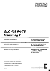 Cloos GLC 403 PA-TS Operating Instructions Manual