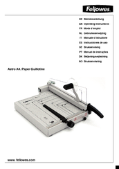 Fellowes Astro A4 Operating Instructions Manual